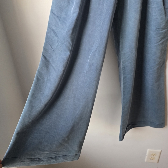 Anthropologie Elevenses Wide-Leg Blue Pants 2 - Picture 4 of 7
